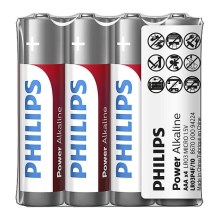 Philips LR03P4F/10 - 4 ks Alkalická batéria AAA POWER ALKALINE 1,5V