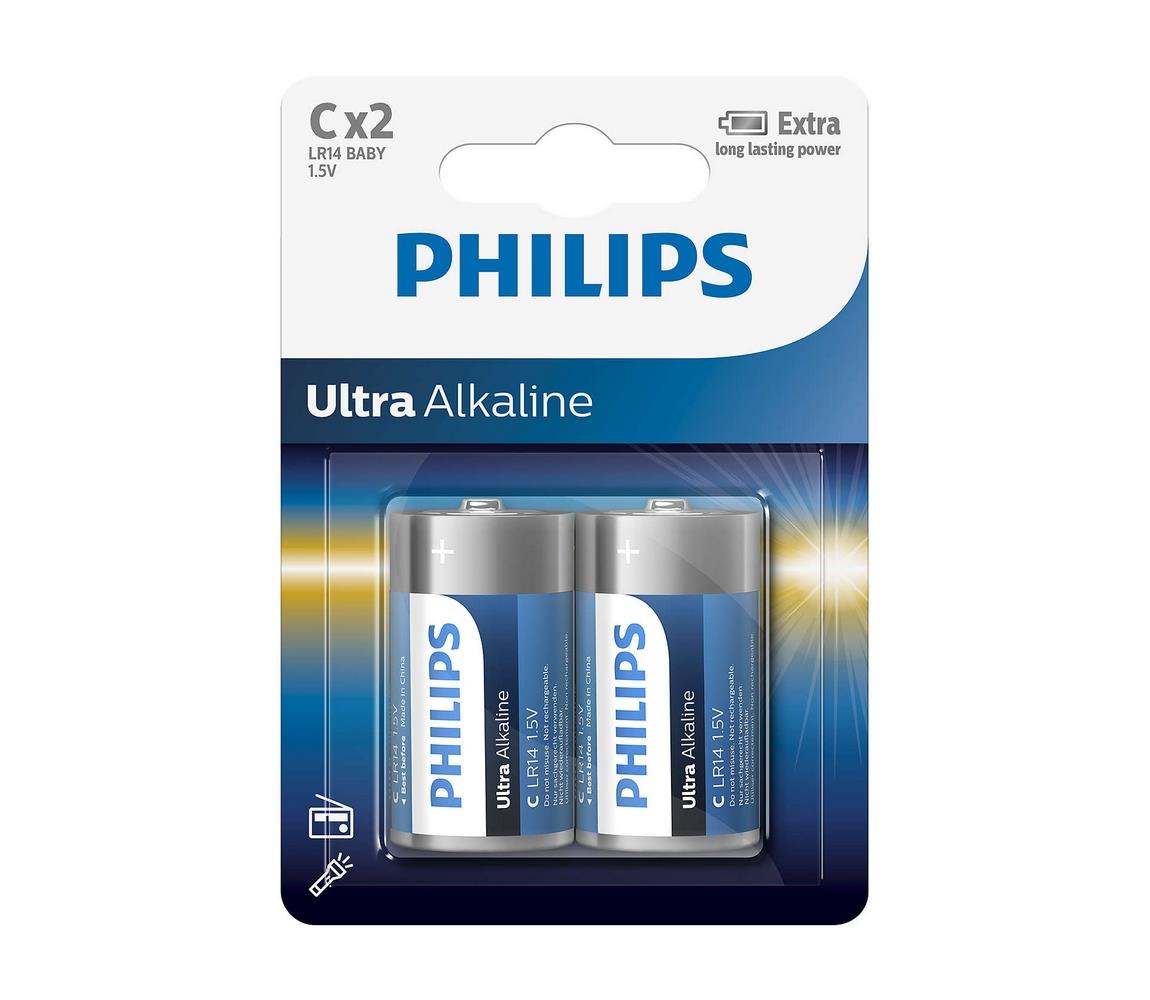 Philips Philips LR14E2B/10 - 2 ks Alkalická batéria C ULTRA ALKALINE 1,5V