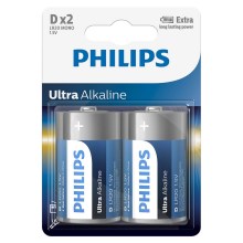 Philips LR20E2B/10 - 2 ks Alkalická batéria D ULTRA ALKALINE 1,5V 15000mAh