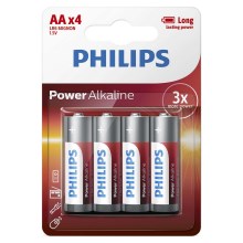Philips LR6P4B/10 - 4 ks Alkalická batéria AA POWER ALKALINE 1,5V