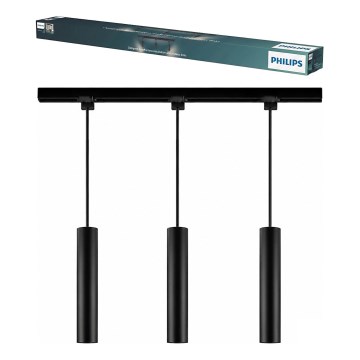 Philips - Luster na lane v lištovom systéme EASYLINK 3xGU10/7W/230V 157 cm čierny