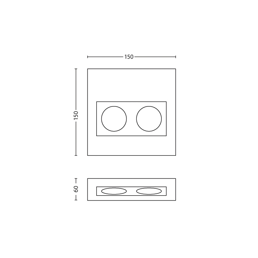 Philips Massive 33466/17/10 - Zásuvka pod kuchynskú linku CUCINA 2x230V