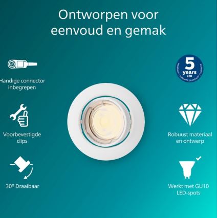 Philips - Podhľadové svietidlo PERIDOT 1xGU10/7W/230V biele