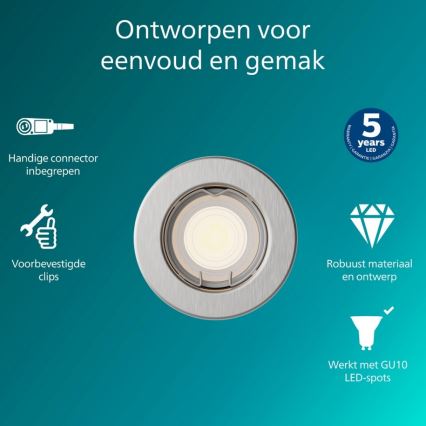 Philips - Podhľadové svietidlo PERIDOT 1xGU10/7W/230V strieborné