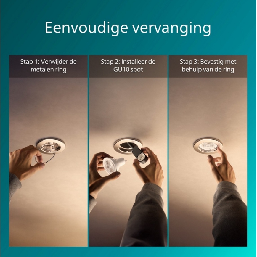 Philips - Podhľadové svietidlo PERIDOT 1xGU10/7W/230V strieborné