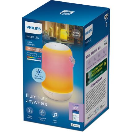 Philips - LED RGBW Stmievateľná prenosná dotyková stolová lampa SMART LED/13,5W/3,6V 2200-6500K Wi-Fi 1800 mAh