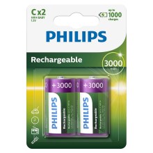 Philips R14B2A300/10 - 2 ks Nabíjacie batérie C MULTILIFE NiMH/1,2V/3000 mAh