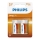 Philips R14L2B/10 - 2 ks Zinkochloridová batéria C LONGLIFE 1,5V 2800mAh