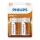 Philips R20L2B/10 - 2 ks Zinkochloridová batéria D LONGLIFE 1,5V 5000mAh
