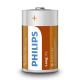 Philips R20L2F/10 - 2 ks Zinkochloridová batéria D LONGLIFE 1,5V 5000mAh
