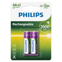 Philips R6B2A260/10 - 2 ks Nabíjacie batérie AA MULTILIFE NiMH/1,2V/2600 mAh