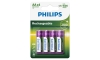 Philips R6B4A210/10 - 4 ks Nabíjacie batérie AA MULTILIFE NiMH/1,2V/2100 mAh