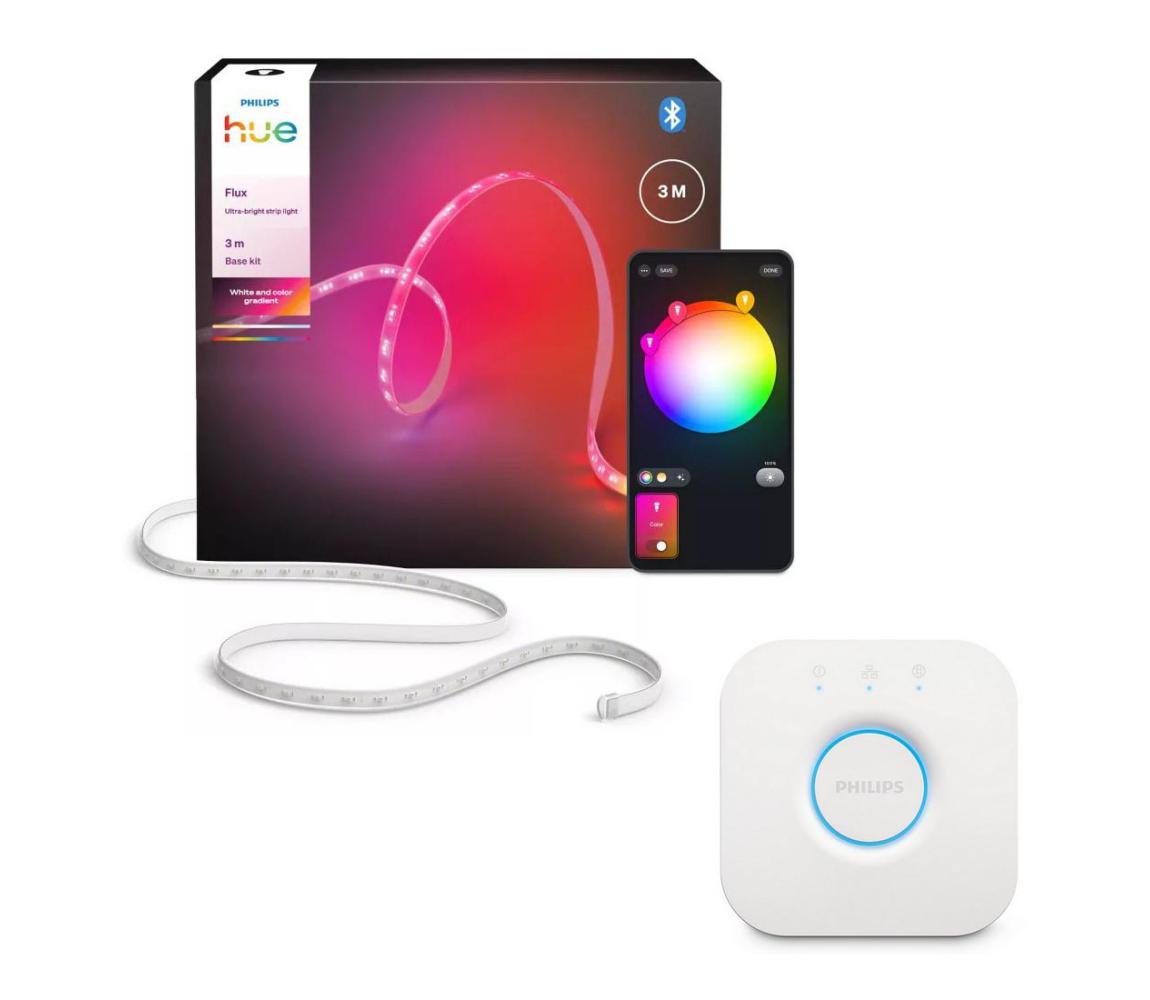 Philips - RGBW LED stmievateľný pás Hue FLUX 3 m LED/29 W/230 V 2200–6500 K + Hue Bridge P7214+P1408