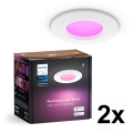 Philips - SADA 2x LED RGBW Stmievateľné kúpeľňové podhľadové svietidlo Hue SLIM LED/8,3W/230V 2000-6500K biela IP44