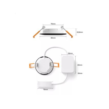 Philips - sada 2x stmievateľných kúpeľňových zapustených svietidiel LED RGBW Hue SLIM LED/8,3W/230V 2000-6500K čierna IP44