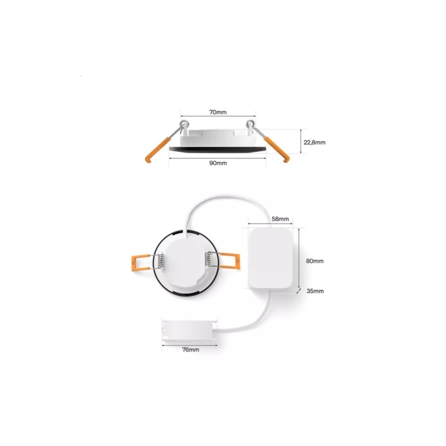 Philips - sada 2x stmievateľných kúpeľňových zapustených svietidiel LED RGBW Hue SLIM LED/8,3W/230V 2000-6500K čierna IP44