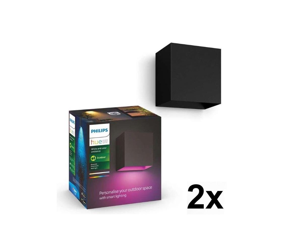 Philips - SADA 2x LED RGBW stmievateľné vonkajšie svietidlo Hue RESONATE LED/8W/230V IP44 2xP5830