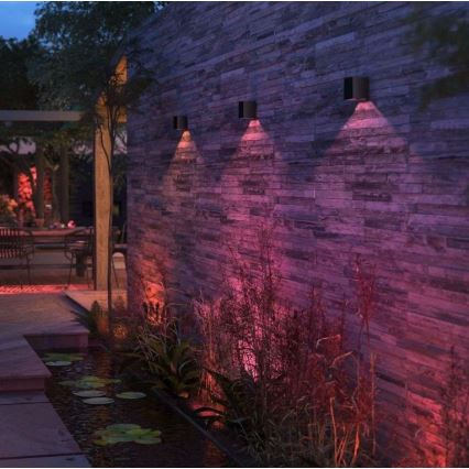 Philips - SADA 2 ks LED RGBW Stmievateľné vonkajšie nástenné svietidlo Hue RESONATE LED/8W/230V 2000-6500K IP44
