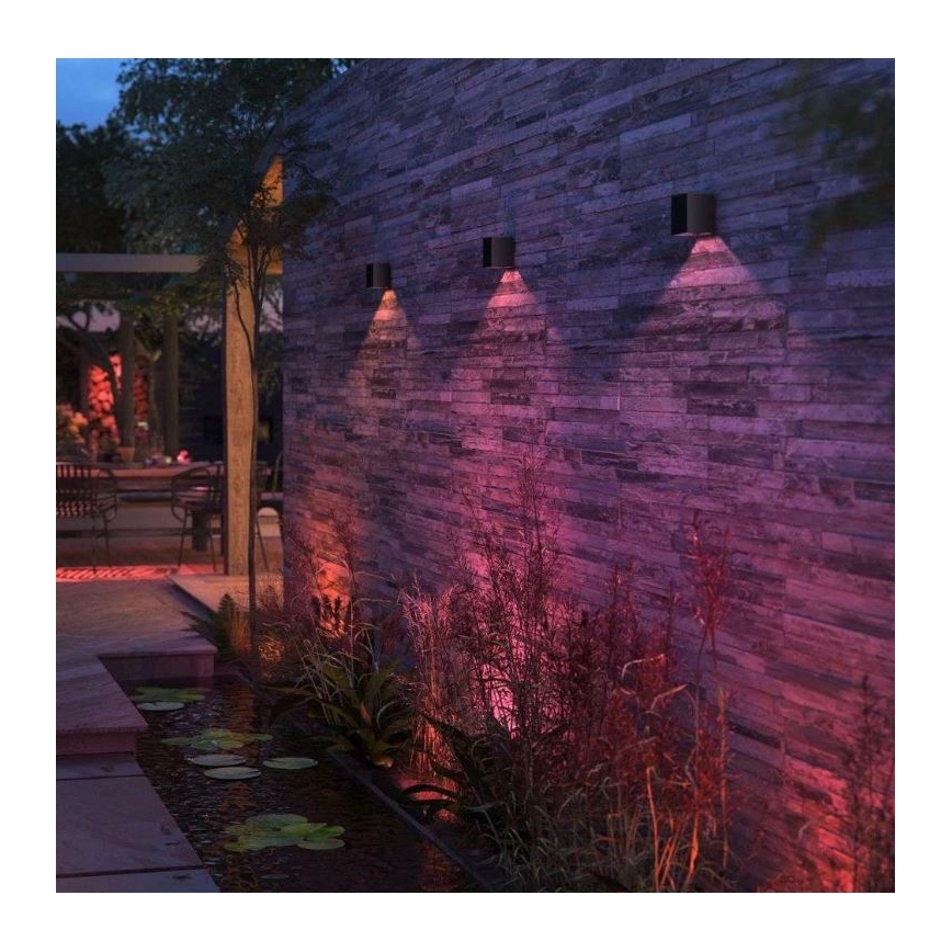 Philips - SADA 2 ks LED RGBW Stmievateľné vonkajšie nástenné svietidlo Hue RESONATE LED/8W/230V 2000-6500K IP44