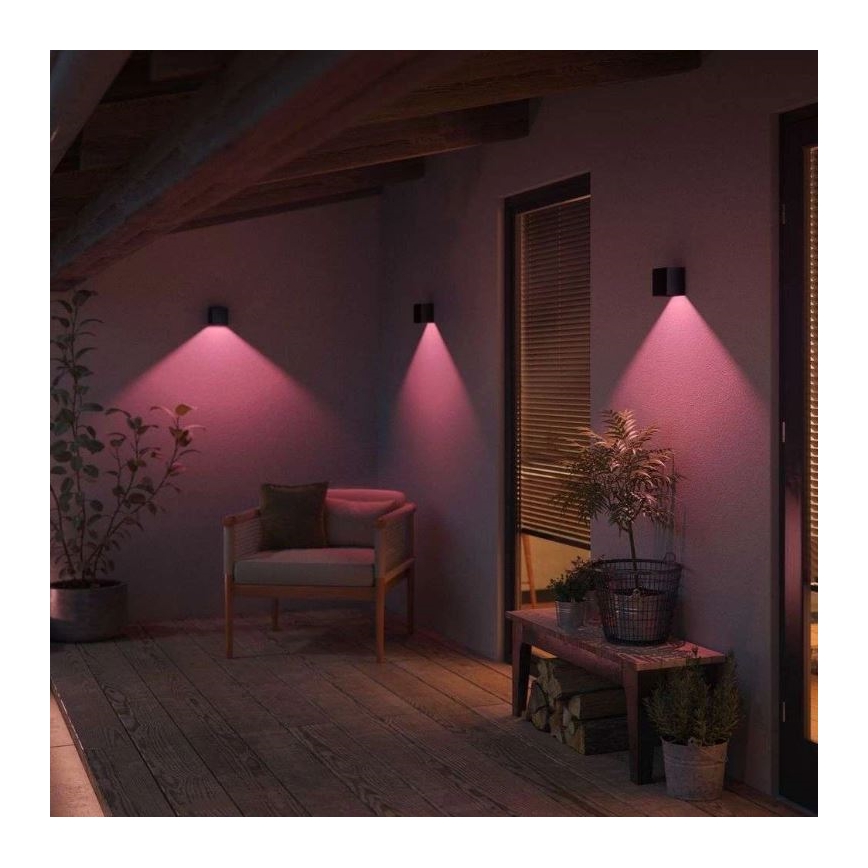 Philips - SADA 2 ks LED RGBW Stmievateľné vonkajšie nástenné svietidlo Hue RESONATE LED/8W/230V 2000-6500K IP44