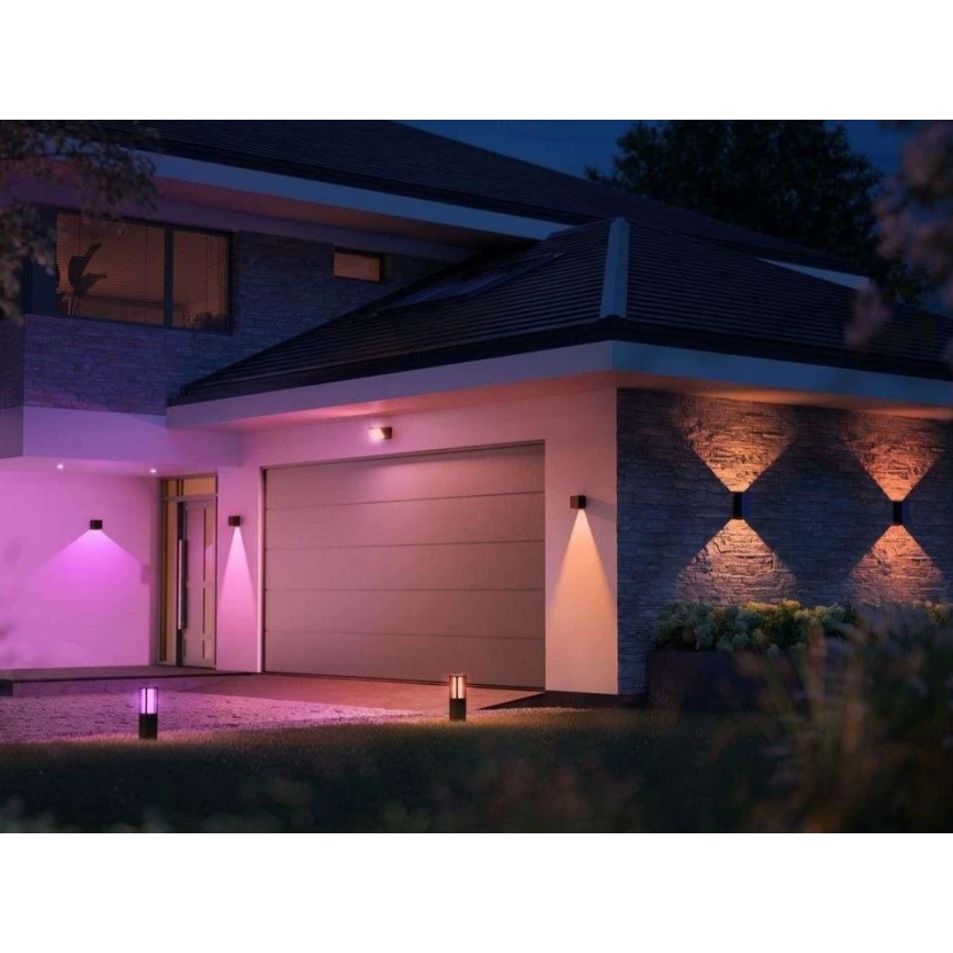 Philips - SADA 2 ks LED RGBW Stmievateľné vonkajšie nástenné svietidlo Hue RESONATE LED/8W/230V 2000-6500K IP44