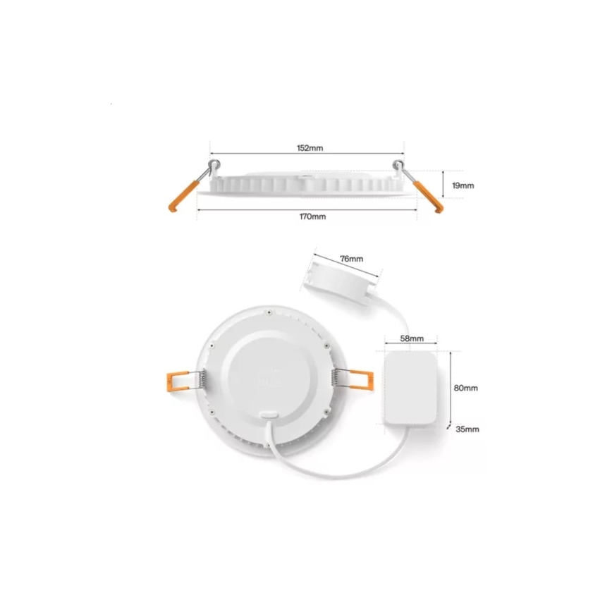 Philips - SADA 2x LED RGBW stmievateľné kúpeľňové zapustené svietidlo Hue SLIM LED/12W/230V 2000-6500K biela IP44