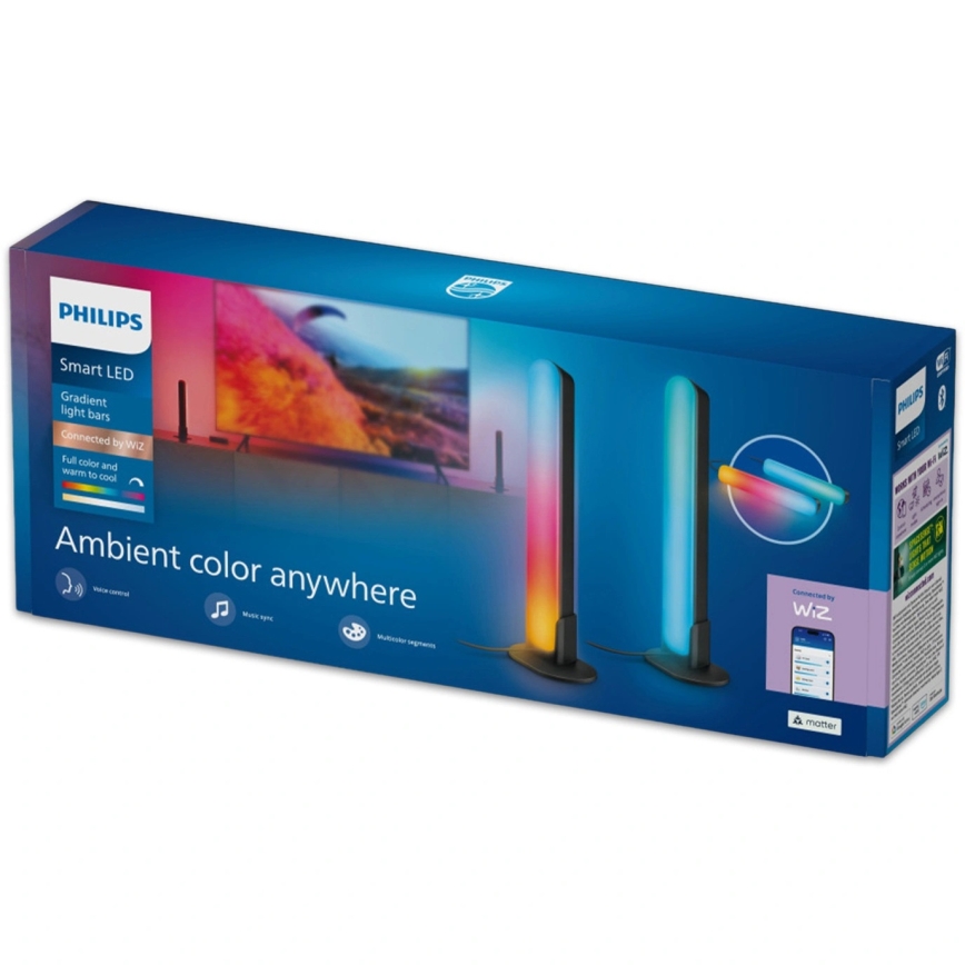 Philips - SÚPRAVA 2x LED RGBIC stmievateľné svietidlo SMART GRADIENT LED/8W/230V 2700-6500K Wi-Fi