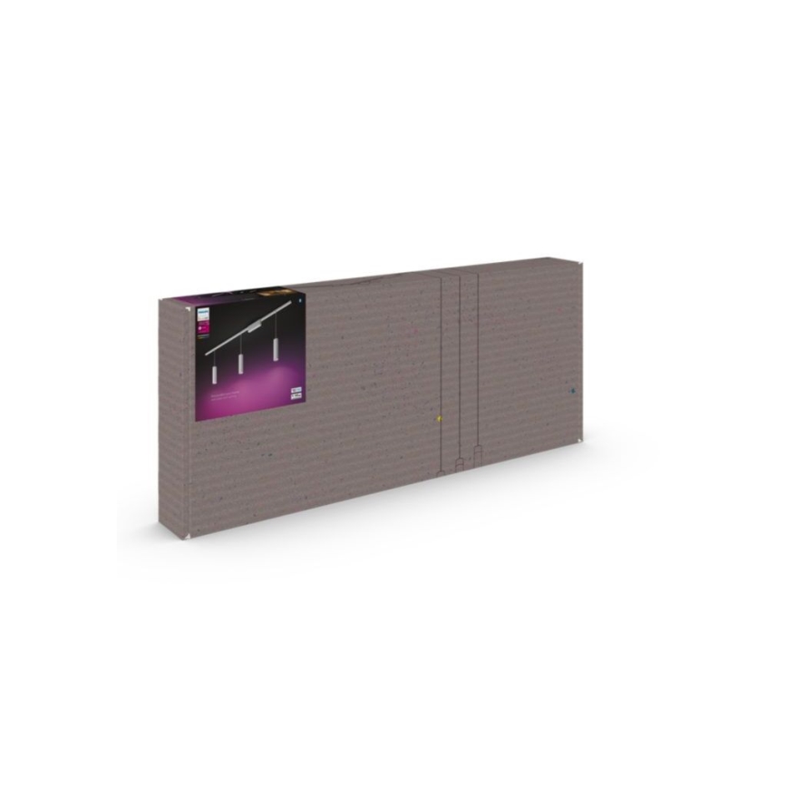 Philips - SADA 3x stmievateľných LED RGB lustrov na lanku do lištového systému Hue PERIFO LED RGB/15,6W/230V 2000-6500K