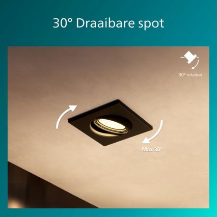 Philips - SADA 3 ks zabudovateľných svietidiel PERIDOT 1xGU10/7W/230V čierna