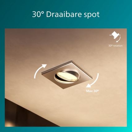 Philips - SADA 3 ks zapustených svietidiel PERIDOT 1xGU10/7W/230V strieborná