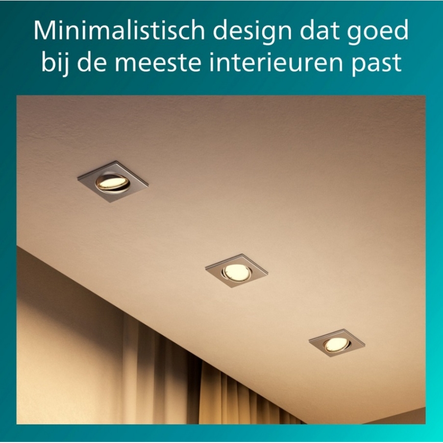 Philips - SADA 3 ks zapustených svietidiel PERIDOT 1xGU10/7W/230V strieborná