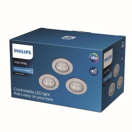 Philips - SADA 3x LED Podhľadové svietidlo LED/4,5W/230V 2700K
