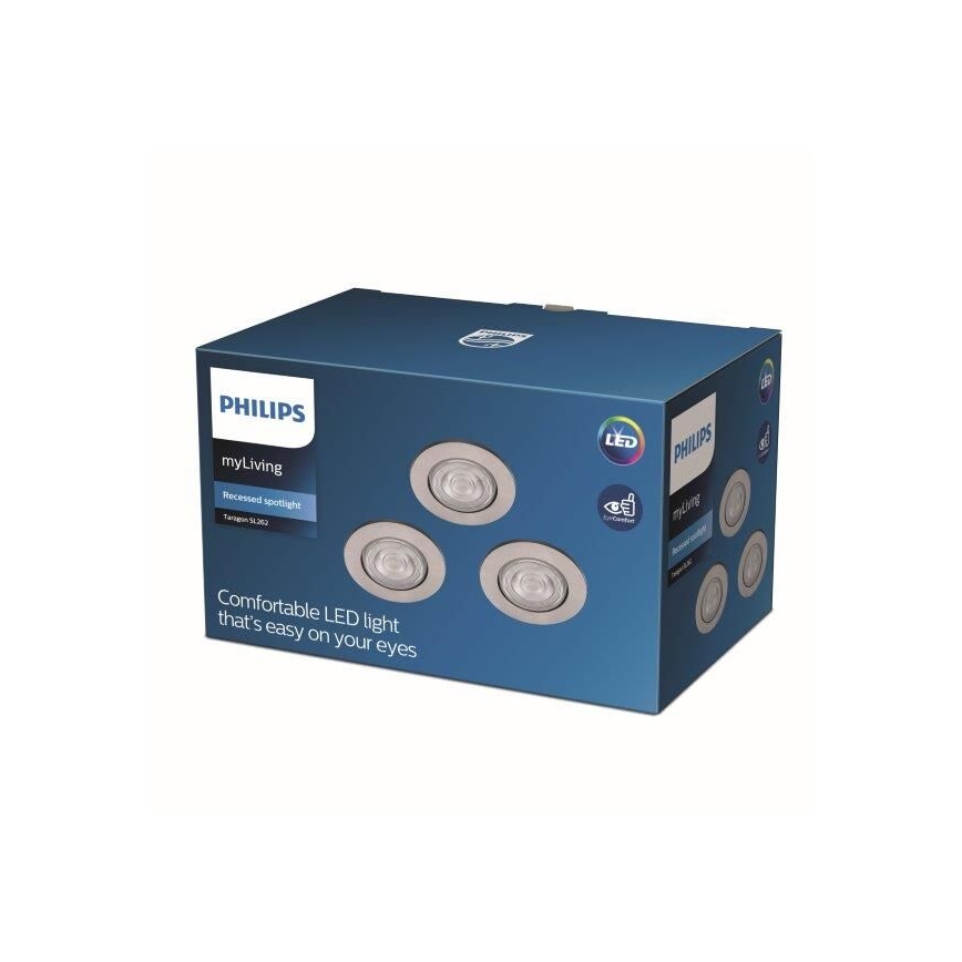Philips - SADA 3x LED Podhľadové svietidlo LED/4,5W/230V 2700K