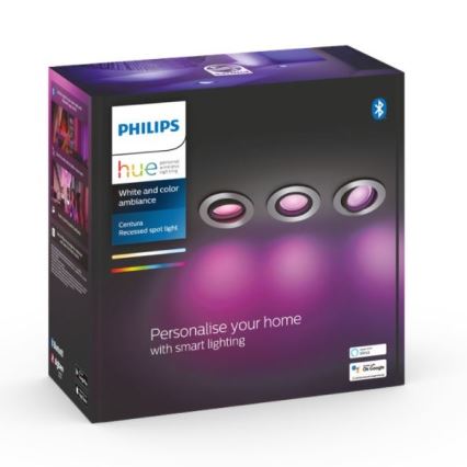 Philips - SADA 3x LED RGB Stmievateľné podhľadové svietidlo Hue CENTURA 1xGU10/5,7W/230V