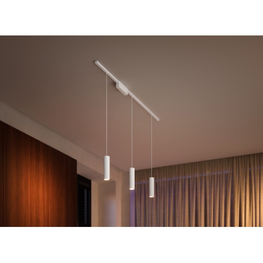 Philips - SADA 3x LED RGB Stmievatelný luster na lanku do lištového systému Hue PERIFO LED RGB/15,6W/230V 2000-6500K