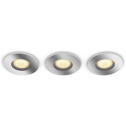 Philips - SADA 3x LED Stmievateľné kúpeľňové svietidlo Hue ADORE 1xGU10/5W/230V IP44 + diaľkové ovládanie