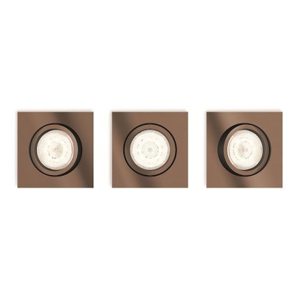 Philips 50393/05/P0 - SADA 3x LED Stmievateľné kúpeľňové svietidlo SHELLBARK 1xLED/4,5W/230V 2200-2700K