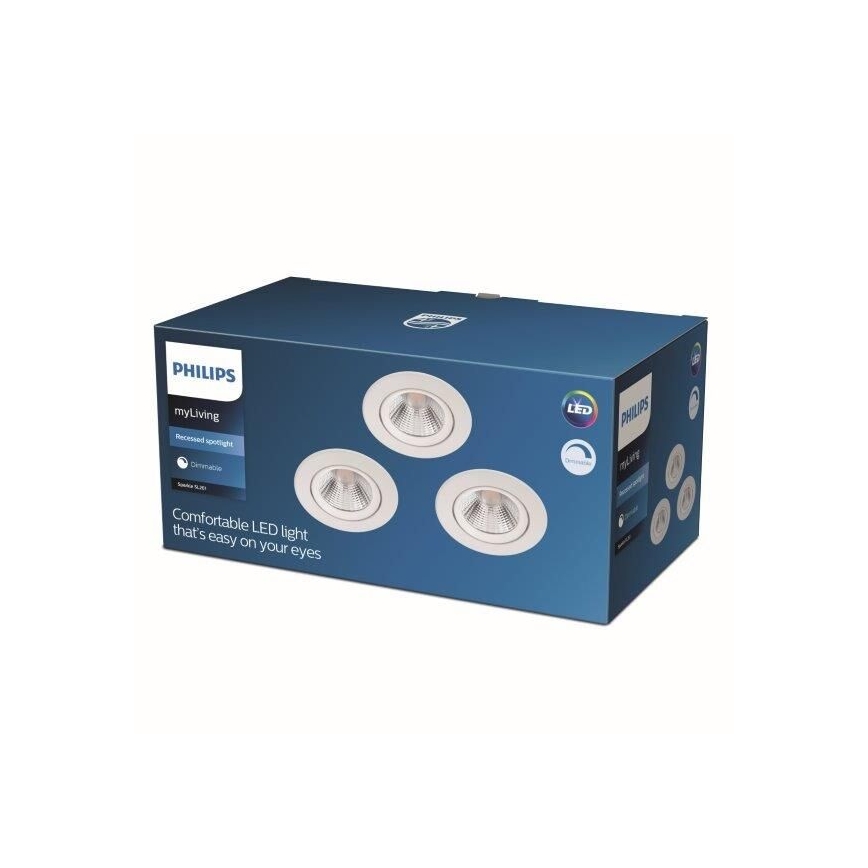 Philips - SADA 3x LED Stmievateľné podhľadové svietidlo LED/5,5W/230V 2700K
