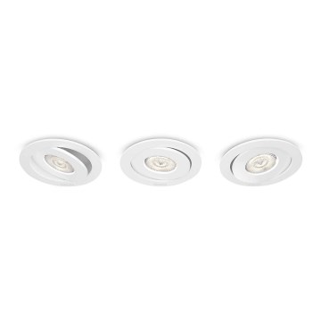 Philips - SADA 3x LED Stmievateľné podhľadové svietidlo LED/4,5W/230V