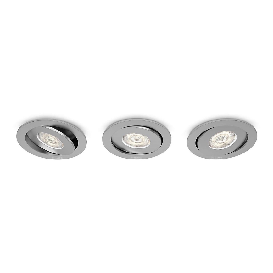 Philips - SADA 3x LED Stmievateľné podhľadové svietidlo LED/4,5W/230V