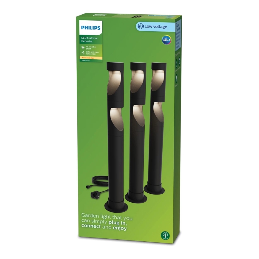 Philips - SADA 3x LED Vonkajšia lampa GARDENLINK DESI LED/1,5W/230V 2700K IP44