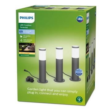 Philips - SADA 3x LED Vonkajšia lampa GARDENLINK LED/24W/230V 2700K IP44