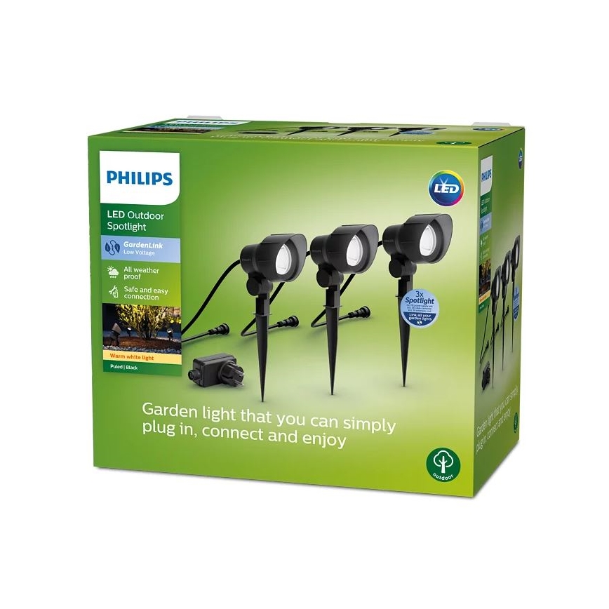 Philips -SADA 3x LED Vonkajšie bodové svietidlo LED/6W/230V 2700K IP44