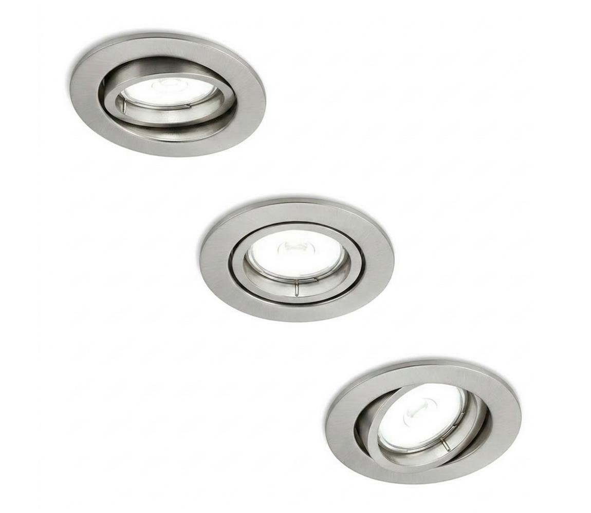 Philips - SADA 3x Podhľadové svietidlo PERIDOT 1xGU10/7W/230V strieborná 872110303699500
