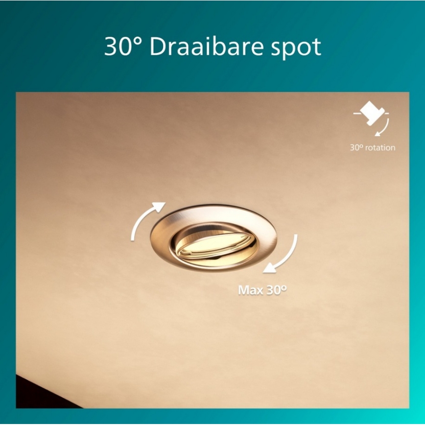 Philips - SADA 3x Podhľadové svietidlo PERIDOT 1xGU10/7W/230V strieborná