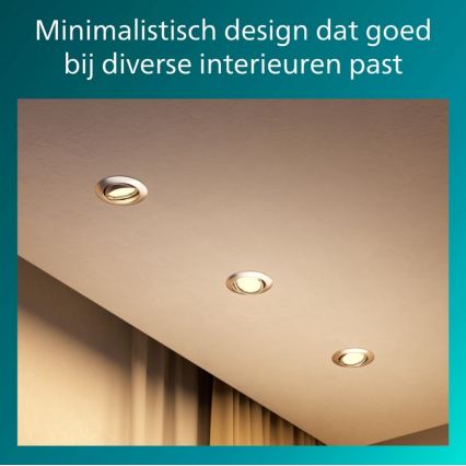 Philips - SADA 3x Podhľadové svietidlo PERIDOT 1xGU10/7W/230V strieborná