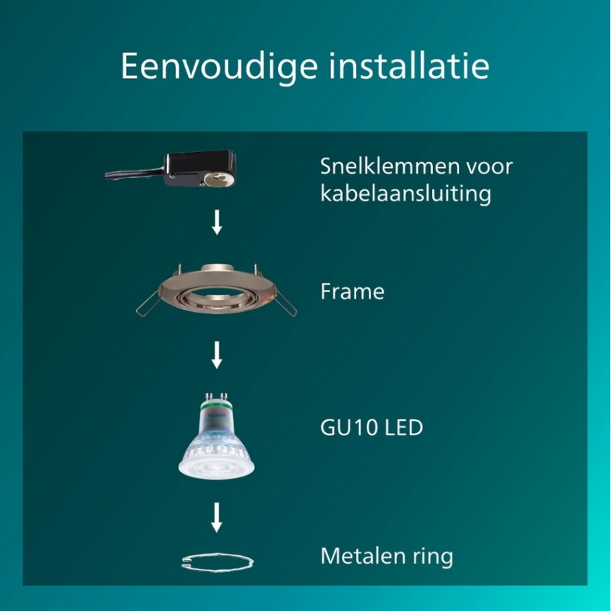 Philips - SADA 3x Podhľadové svietidlo PERIDOT 1xGU10/7W/230V strieborná