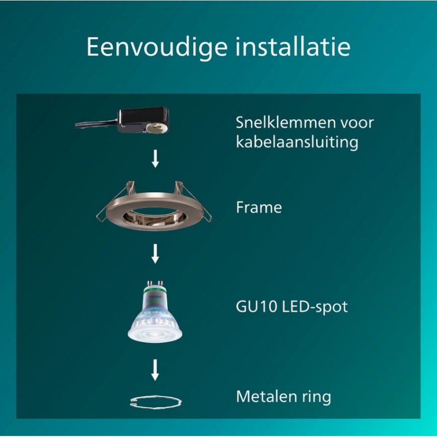 Philips - SADA 3x podhľadových svietidiel PERIDOT 1xGU10/7W/230V strieborná