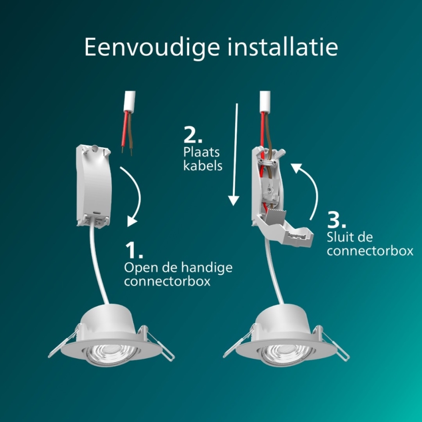 Philips - Sada 3× stmievateľných podhľadových svietidiel CILANTRO LED/5W/230V 2700K biela