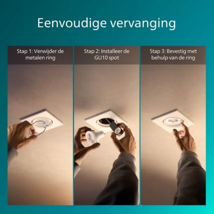 Philips - SADA 3x Zapustené stropné svietidlo PERIDOT 1xGU10/7W/230V biela